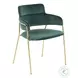 Napoli Gold Metal And Emerald Green Velvet Dining Chair Set Of 2