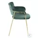 Napoli Gold Metal And Emerald Green Velvet Dining Chair Set Of 2