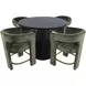 Gwen Luxury Black and Green Upholstered 5 Piece Counter Height Dining Set