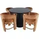 Gwen Luxury Black and Red Upholstered 5 Piece Counter Height Dining Set