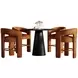 Gwen Luxury Black and Red Upholstered 5 Piece Counter Height Dining Set