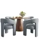 Gwen Luxury Brown and Blue Upholstered 5 Piece Dining Set