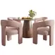 Gwen Luxury Brown and Pink Upholstered 5 Piece Dining Set