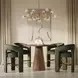 Gwen Luxury Brown and Green Upholstered 5 Piece Counter Height Dining Set