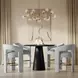 Gwen Luxury Black and Gray Upholstered 5 Piece Counter Height Dining Set
