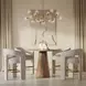 Gwen Luxury Brown and Beige Upholstered 5 Piece Counter Height Dining Set