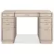 Marlowe Polished Limestone Leather 50" Executive Desk