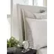 Lindon Belgian Wheat and White California King Upholstered Panel Bed