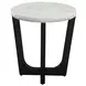 Chrissy Black and White Round Marble Top Ocassional Table