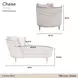 London Place Parchment 69" Chaise with Nailhead Trim and Pillows