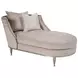 London Place Parchment 69" Chaise with Nailhead Trim and Pillows