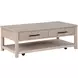 Gabby Light Brown Rectangular Coffee Table with Casters