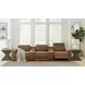 Rally-Up Caramel 5 Piece Power Reclining Sectional with Console