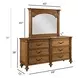 Ashbourne Cognac 6 Drawer Mayview Dresser with Rectangular Mirror