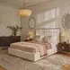 Hiro Rhea Light Barley King Upholstered Panel Bed