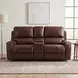 Newnan Brown Double Glider 76" Reclining Console Loveseat