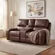 Newnan Brown Double Glider 76" Reclining Console Loveseat
