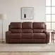 Newnan Brown Double 87" Reclining Sofa with Center Drop-Down Cup Holders