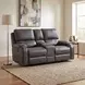 Newnan Gray Double Glider 76" Reclining Loveseat with Center Console