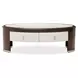 Paris Chic Espresso Oval Cocktail Table with 2 Storage Drawers