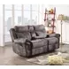 Nashville Gray Manual Glider Reclining Console 78" Loveseat