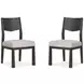 Tauren Gray Upholstered Solid Back Side Chair Set of 2