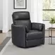 Arcadia Vintage Slate Leather Swivel Glider Power Recliner with USB Charging