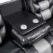 Nikko Black 84" Reclining Sofa with Nailhead Trim