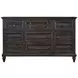 Calistoga Weathered Charcoal 9 Drawer Dresser with Rectangular Mirror