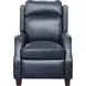 Nixon Shoreham Blue Leather Push Thru The Arms Recliner