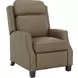 Nixon Cashmere Taupe Leather Push Thru The Arms Recliner