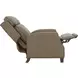 Nixon Cashmere Taupe Leather Push Thru The Arms Recliner