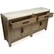 Plum Creek Sierra Brown and White 4 Door Marble Top Sideboard