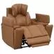 Phoenix Autumn Caramel Leather Zero Gravity Power Recliner with LED and USB Charging