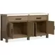 Plum Creek Sierra Brown and White 4 Door Marble Top Sideboard