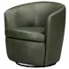 Valdoro Lyric Sage Leather Upholstered Swivel Club Chair