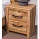 Hastiport Brown 2 Drawer Nightstand with USB Charging