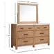 Plum Creek Sierra Brown and White 6 Drawer Marble Top Dresser with Rectangular Mirror