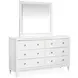 Springhouse Whisper White 6 Drawer Dresser with Rectangular Mirror