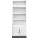 Nora Jasmine White and Barnwood 82" High Pier Bookcase