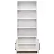 Nora Jasmine White and Barnwood 82" High Pier Bookcase
