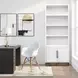 Nora Jasmine White and Barnwood 82" High Pier Bookcase
