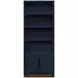 Nora Blue Denim and Whiskey 82" High Pier Bookcase