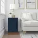 Nora Blue Denim and Whiskey Rectangular Chairside Table