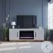 Nora Jasmine White And Barnwood 64" Fireplace TV Stand
