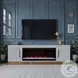 Nora Jasmine White And Barnwood 81" Fireplace TV Stand