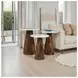 Nolan Chestnut Marble Top Accent Table Set Of 3