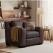 Nova Bomber Walnut Top Grain Leather Living Room Chair