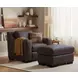 Nova Bomber Walnut Top Grain Leather Living Room Chair