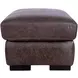 Nova Bomber Walnut Rectangular Top Grain Leather Ottoman